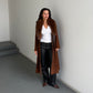 Vintage Suede Fur Trim Trench