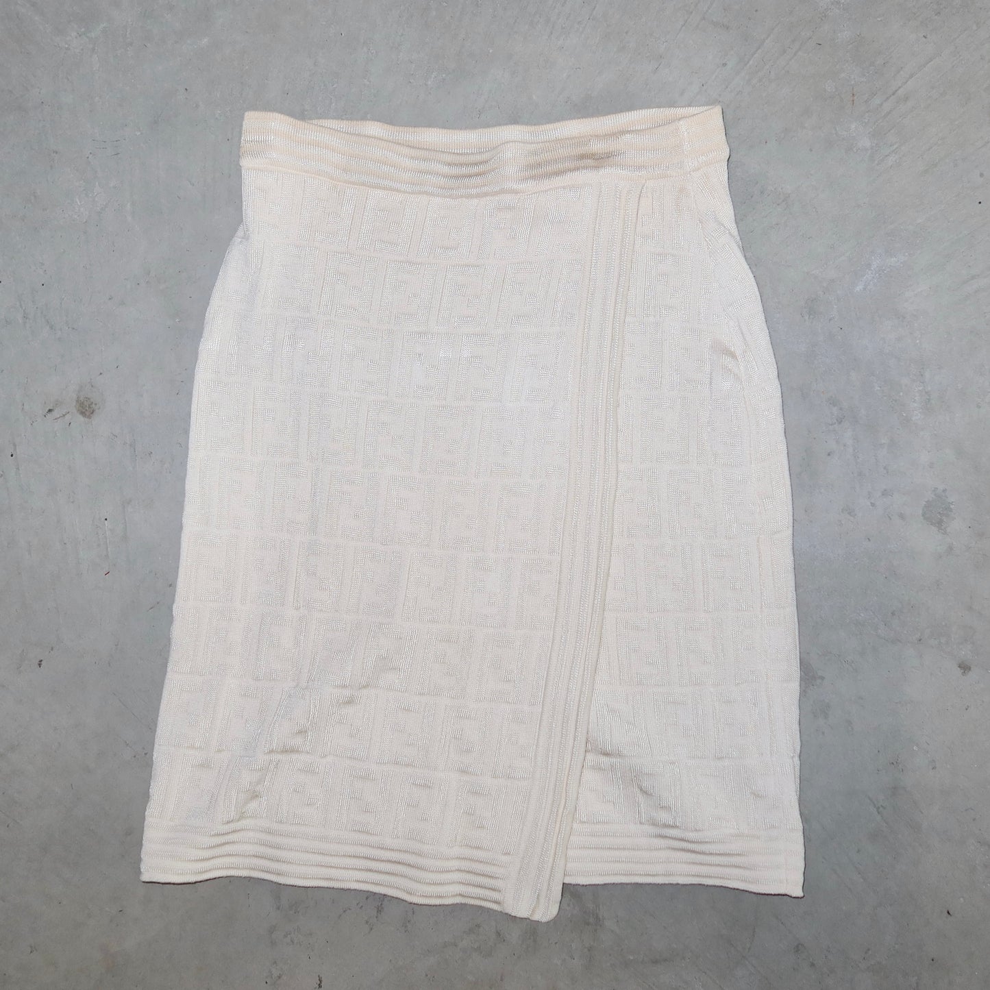 Fendi Cream Zucca Print Skirt