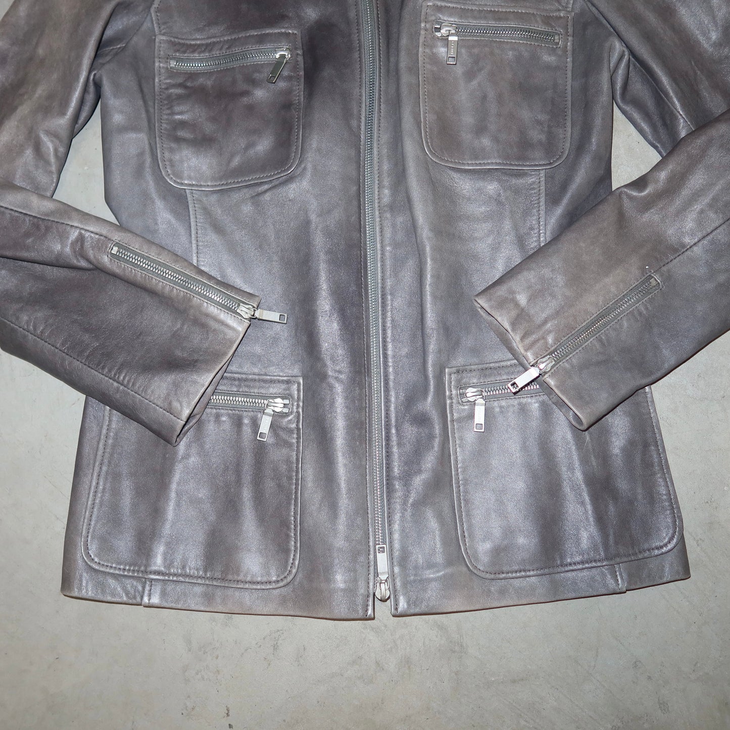 Celine Grey Leather Jacket