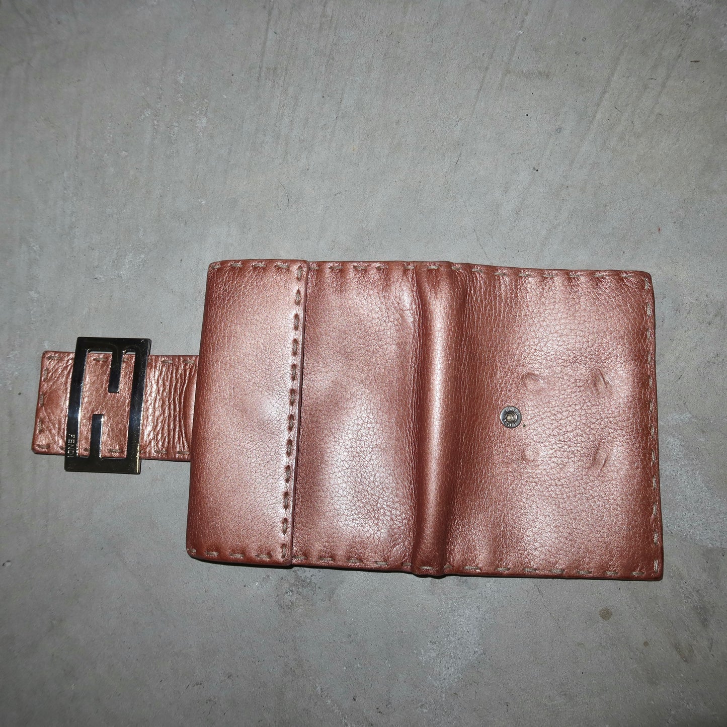 Fendi Selleria Metallic Pink Wallet