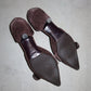 Prada Suede Buckle Kitten Heels (38)