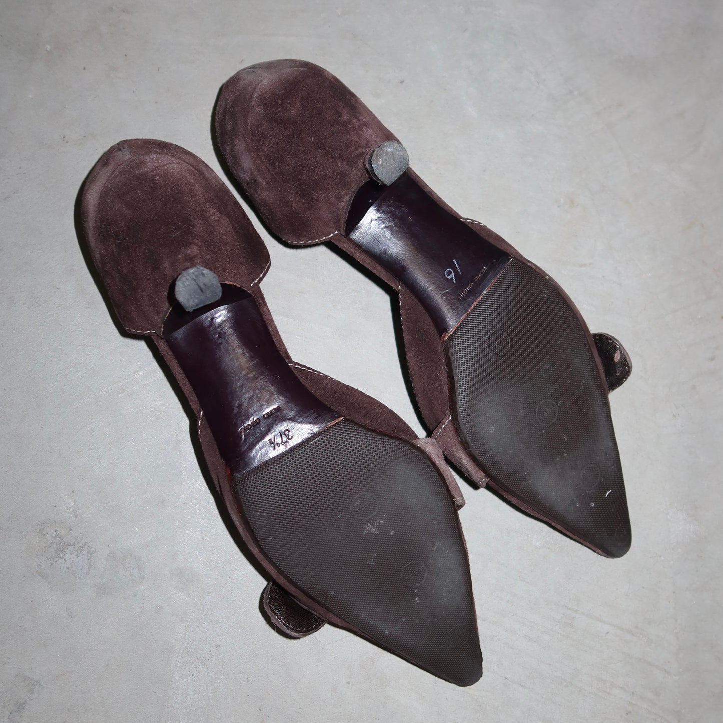 Prada Suede Buckle Kitten Heels (38)