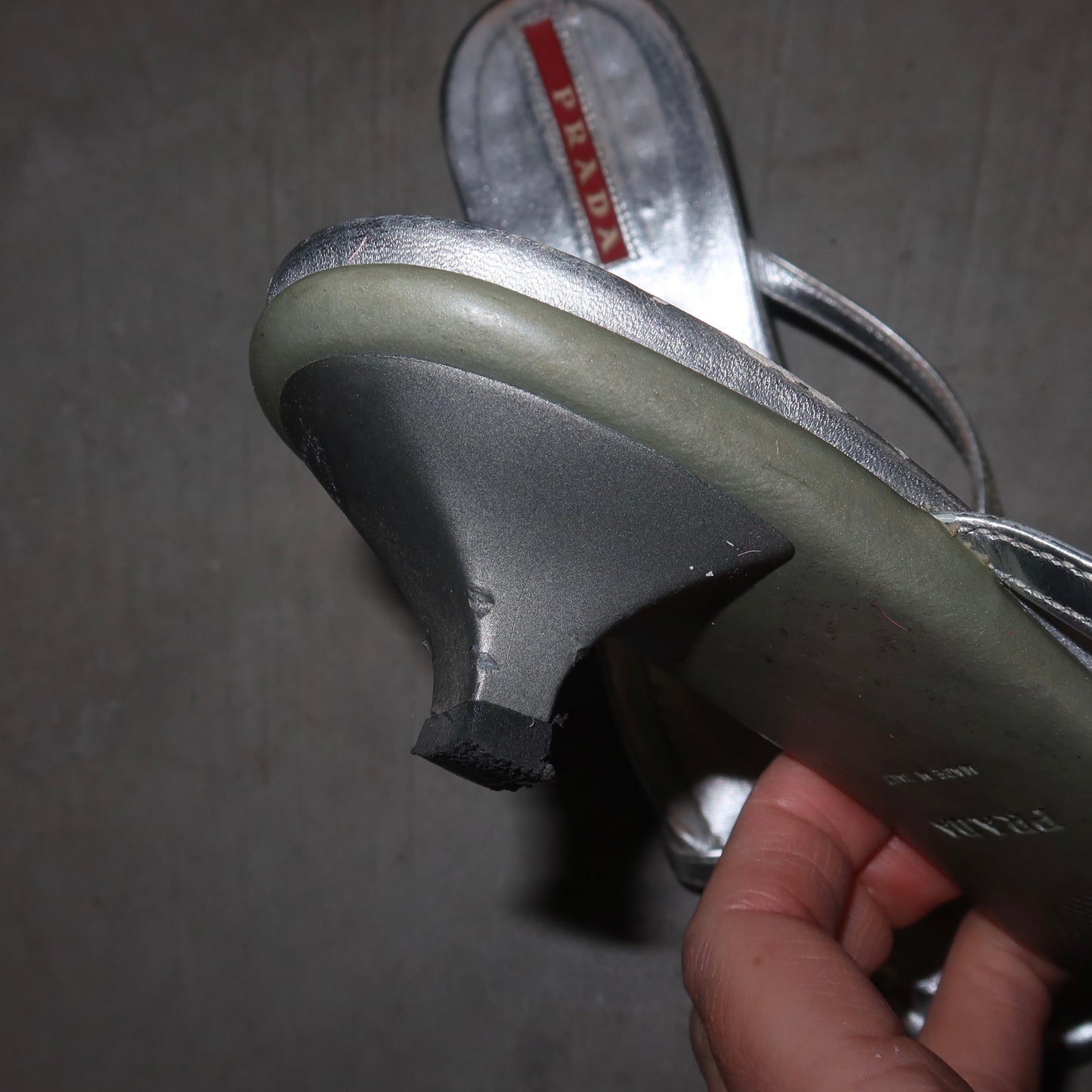 Prada Logo Plaque Heels (36-37)