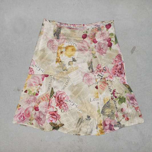 John Galliano Silk Newspaper Skirt