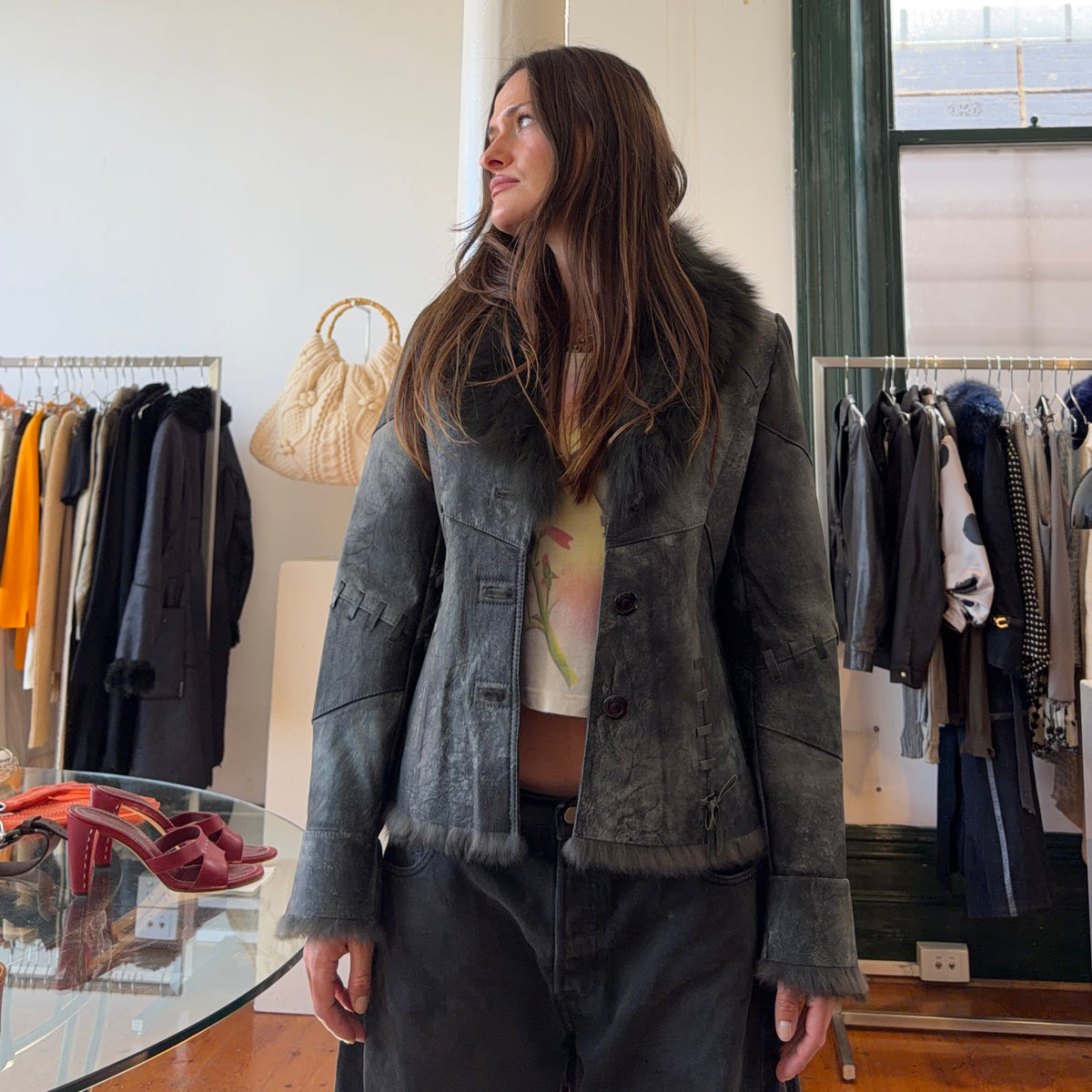 Vintage Fur Lined Coat