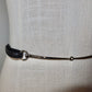 Gucci Black and Silver Skinny Horsebit Belt