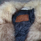 Vintage Black Leather Trench with Fur Collar