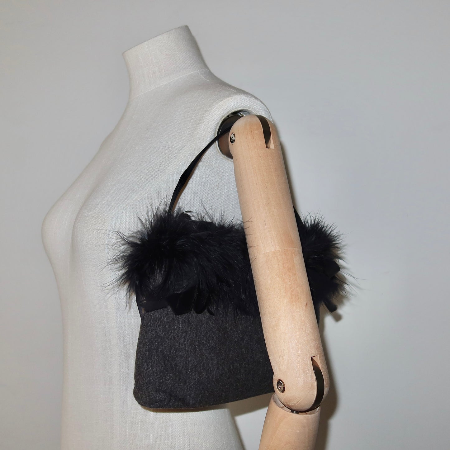 Moschino Feather Trim Bag