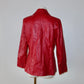Balmain Red Leather Blazer
