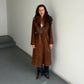 Vintage Suede Fur Trim Trench