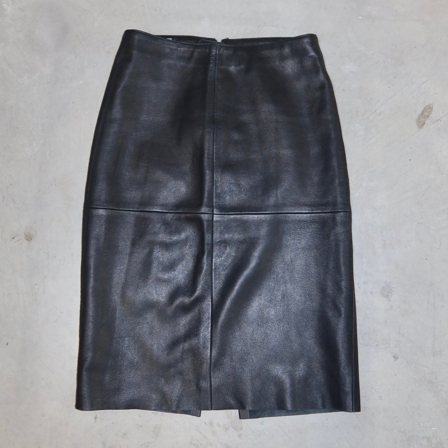 Emporio Armani Lamb Leather Column Skirt