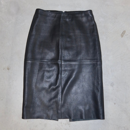 Emporio Armani Lamb Leather Column Skirt