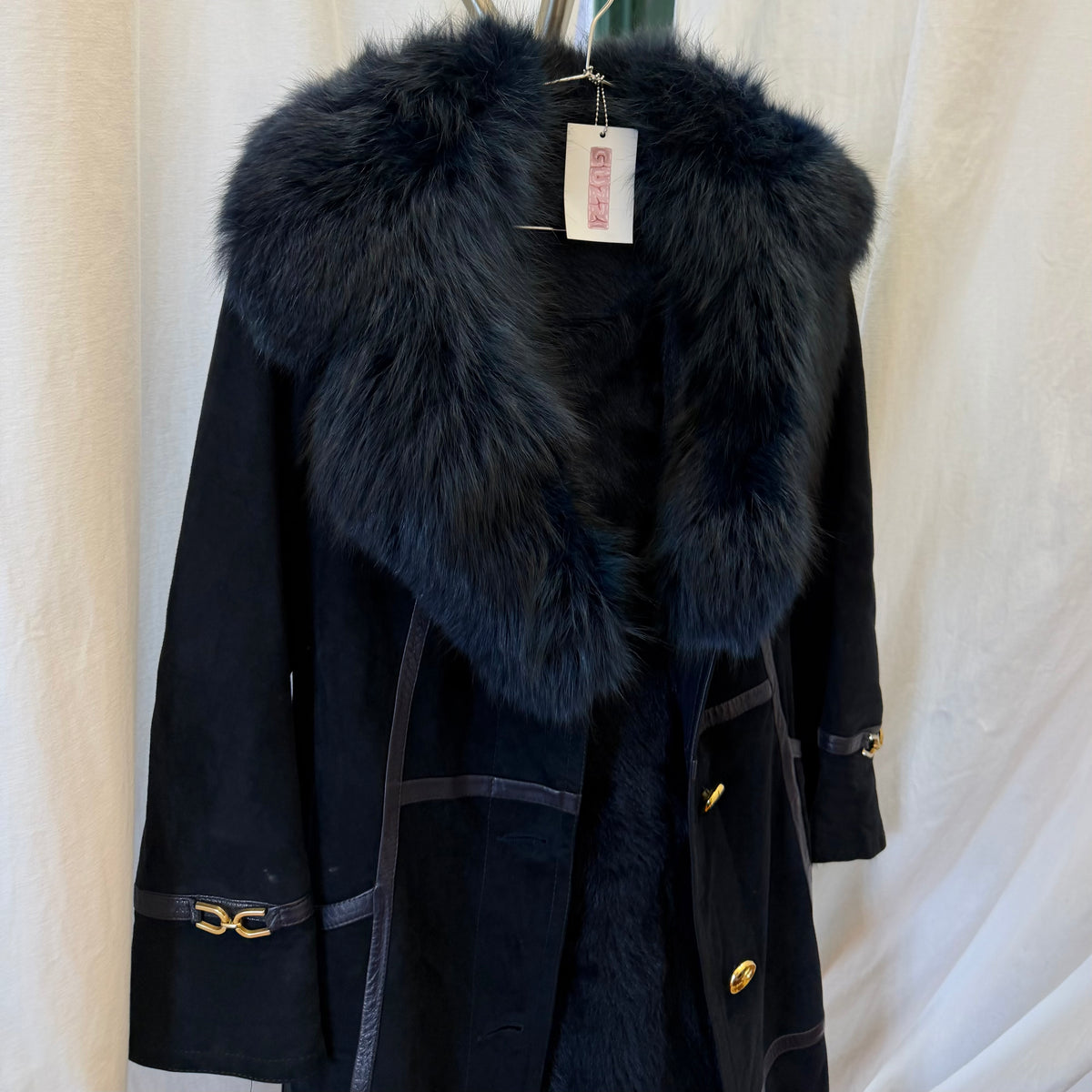 Vintage Suede Fur Lined Trench