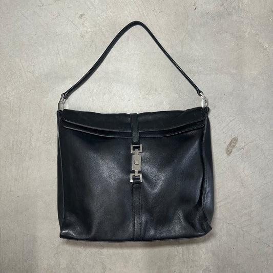 Gucci Square Black Leather Jackie Bag