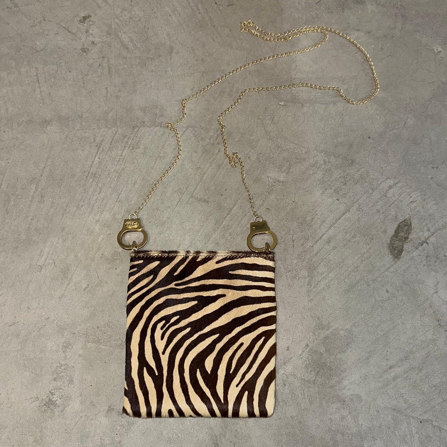 Cuffz Mini Cowhide Zebra Print Crossbody