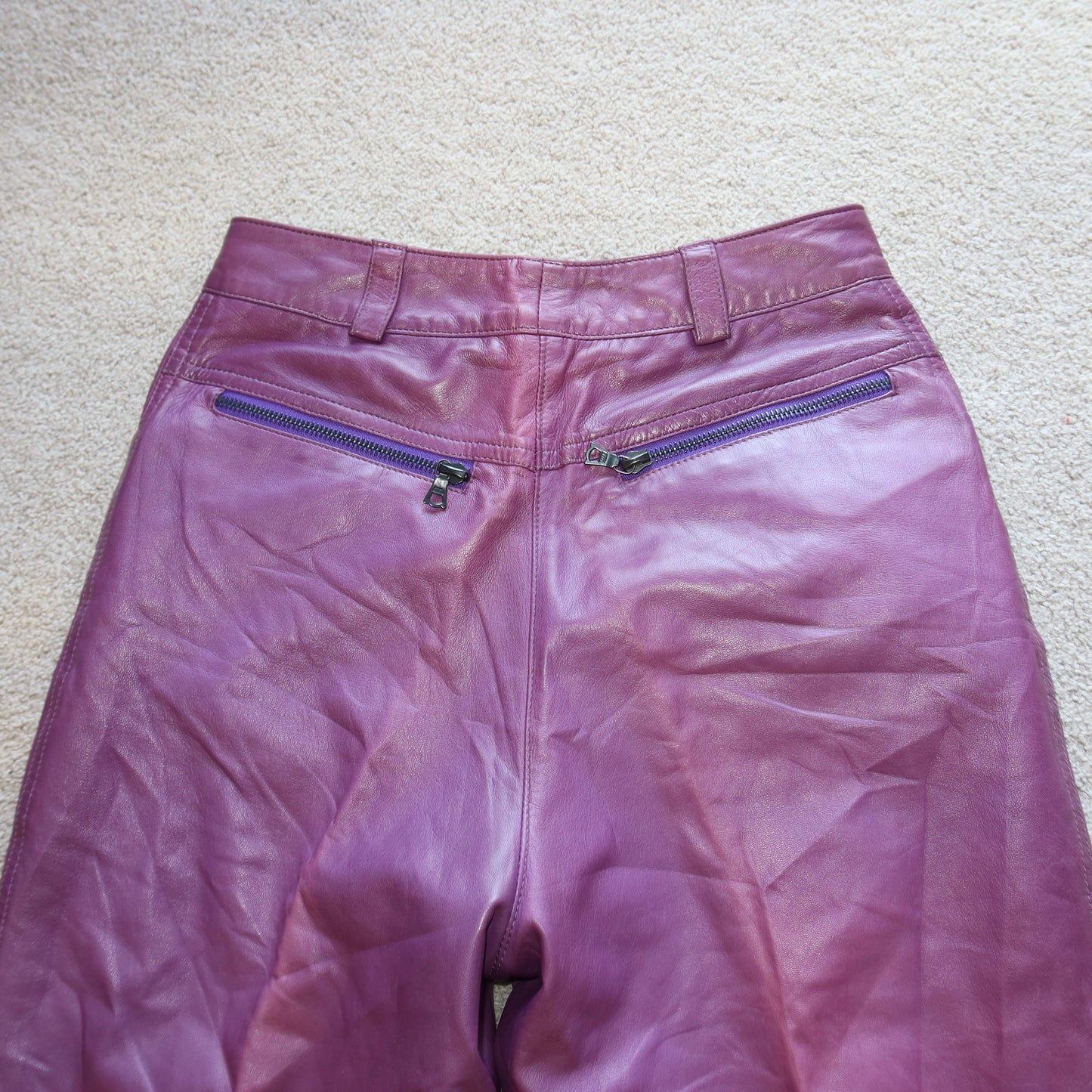 Gianni Versace Purple Leather Pants