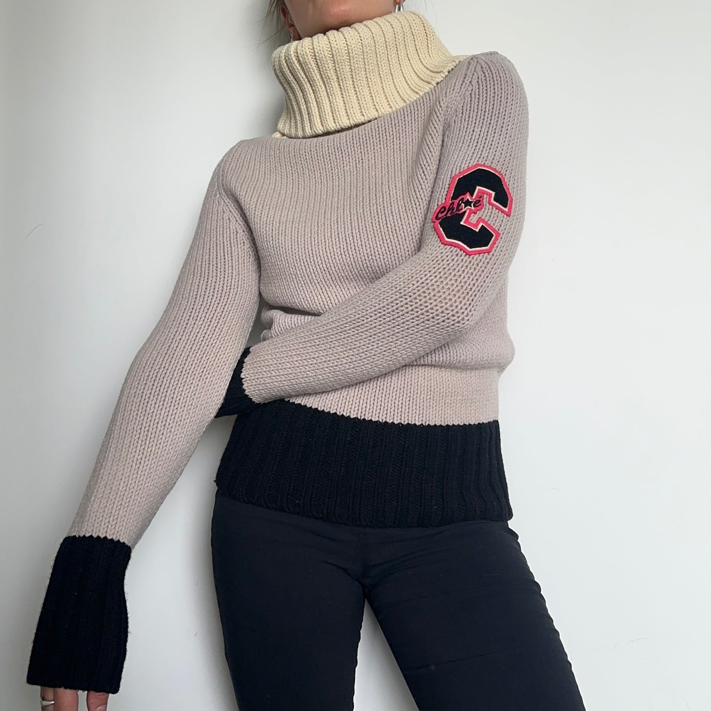 Chloe AW2001 Varsity Parch Turtle Neck