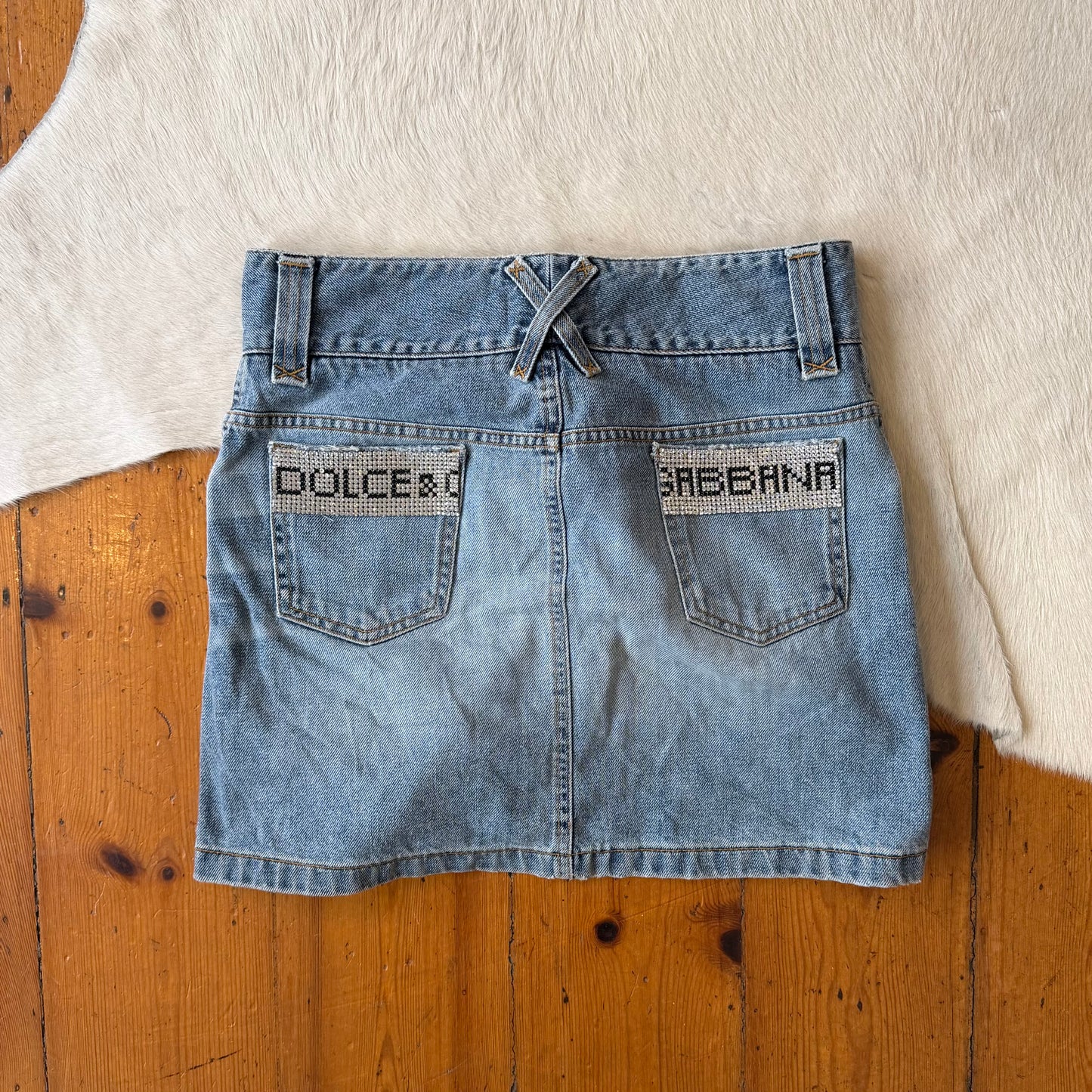 Dolce & Gabbana SS2003 Rhinestone Denim Mini