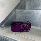 Moschino Purple Leather Heart Buckle Belt