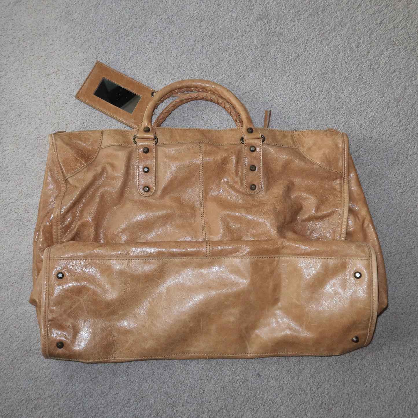 Balenciaga Brown Motorcycle Weekender Bag