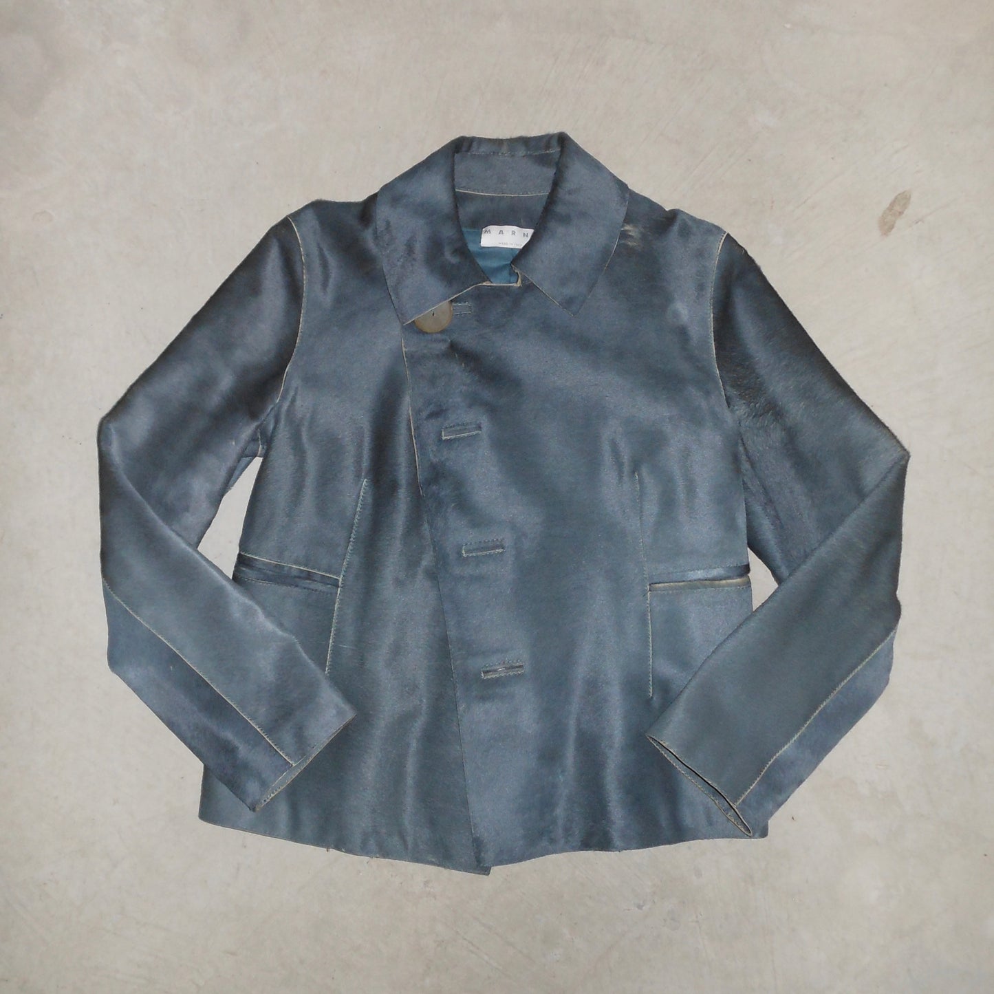 Marni AW2001 Blue Cowhide Jacket