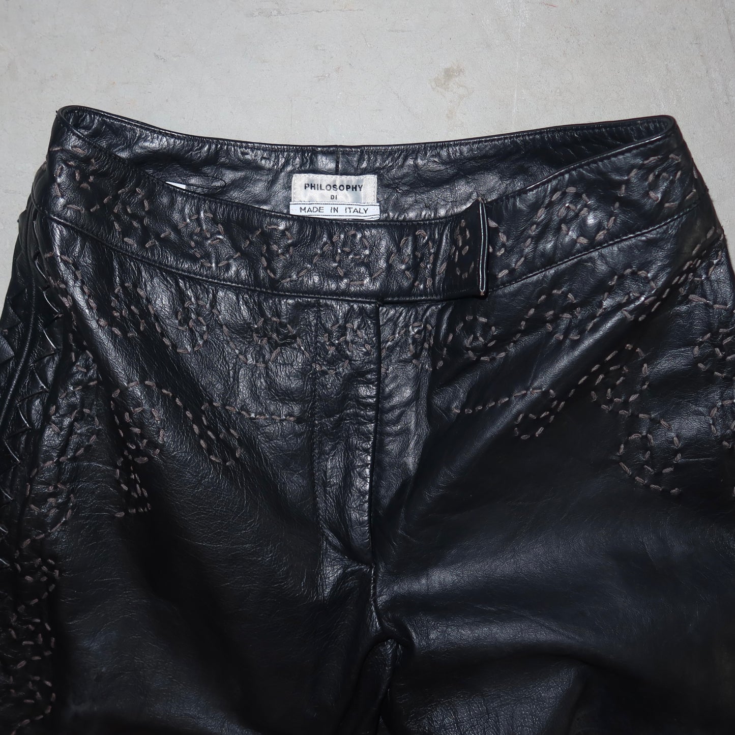 Philosophy di Alberta Ferretti Embroidered Leather Trousers