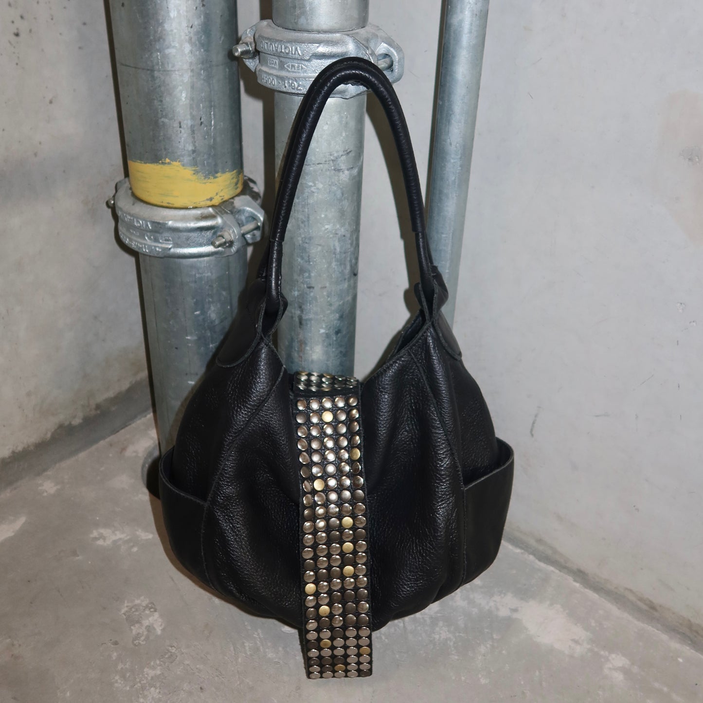 Tres Studded Leather Bag