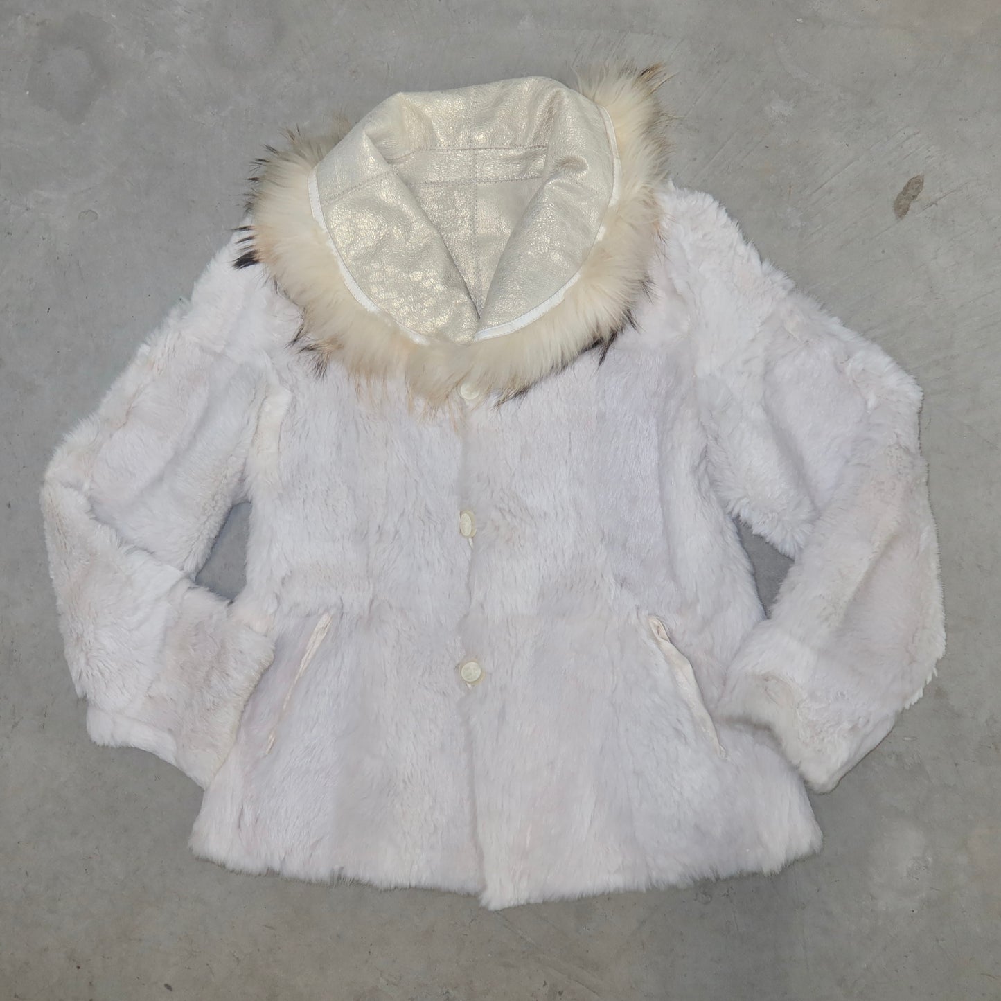 Vintage Gold Leather and Real Fur Reversible Jacket