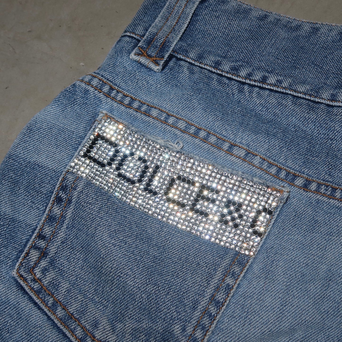 Dolce & Gabbana SS2003 Rhinestone Denim Mini