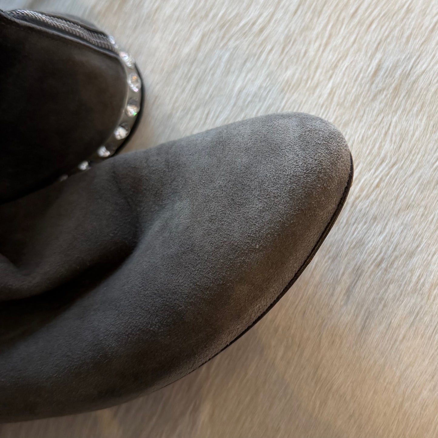 Miu Miu Grey Suede Boots (38)