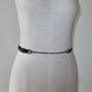 Gucci Black and Silver Skinny Horsebit Belt