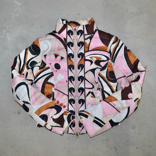Veste doudoune en soie imprimé Emilio Pucci Veste doudoune en soie imprimé Emilio Pucci