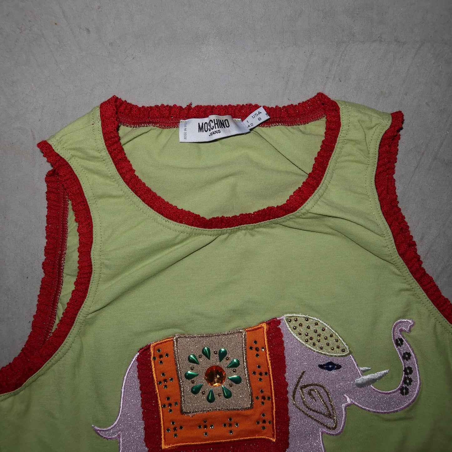 Moschino Green Elephant Tank