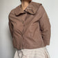 Marni Brown Leather Cropped Jacket