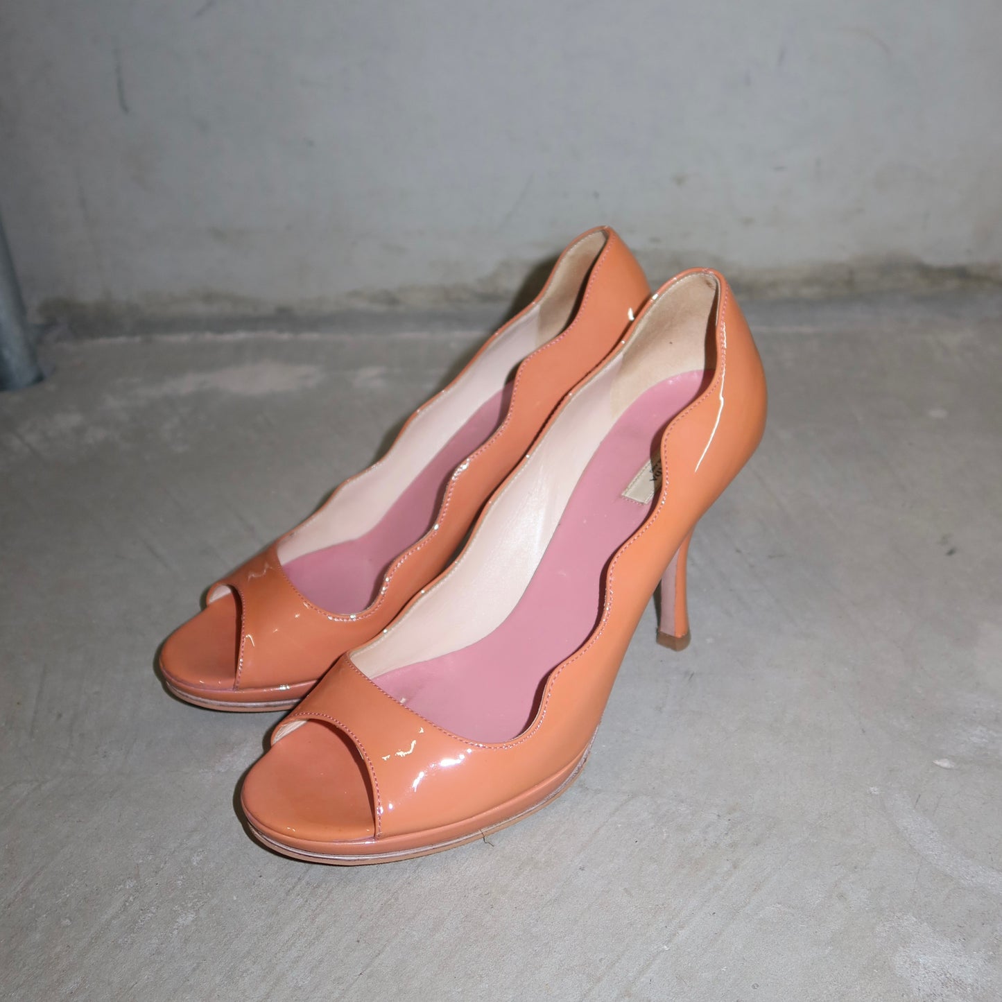 Prada Orange Patent Heels (39)