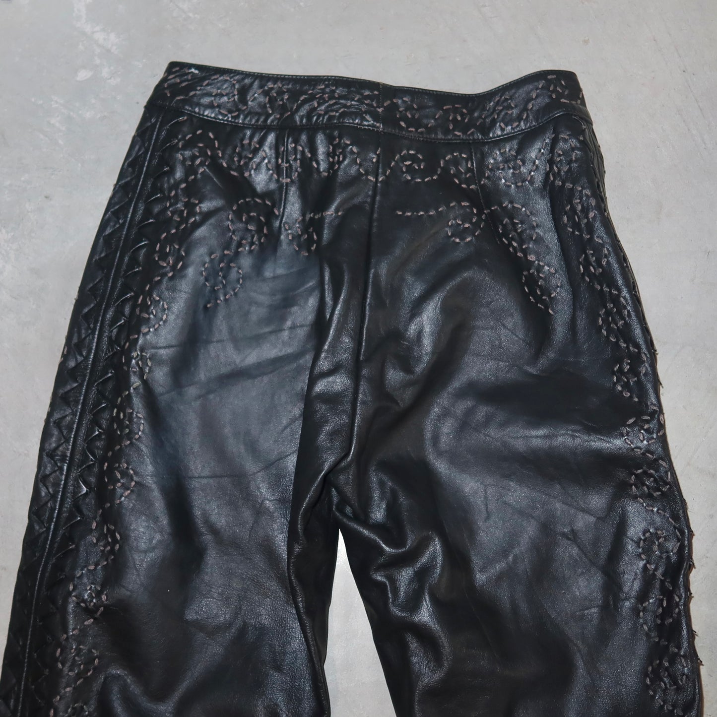 Philosophy di Alberta Ferretti Embroidered Leather Trousers