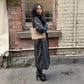 Vintage Leather Trench with Real Fur Collar