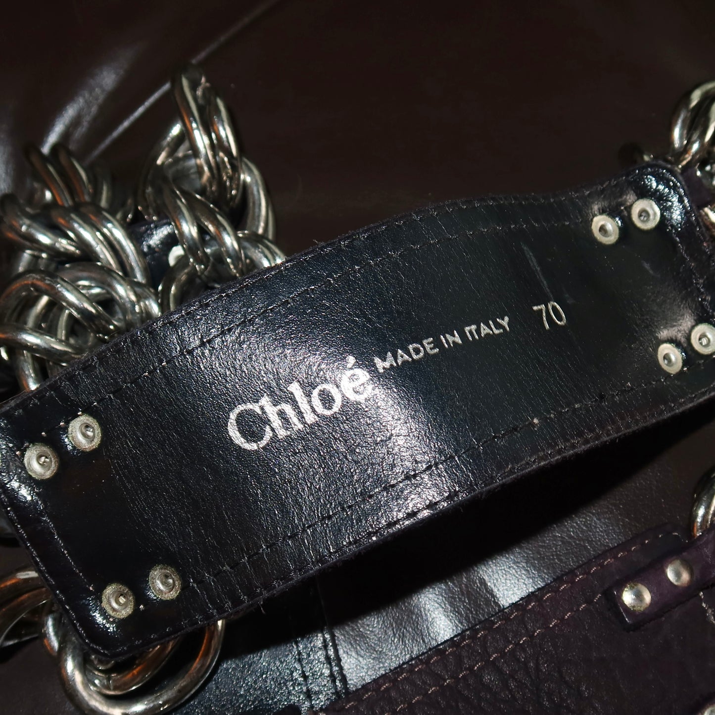 Chloé AW2003 Black Suede Chain Belt