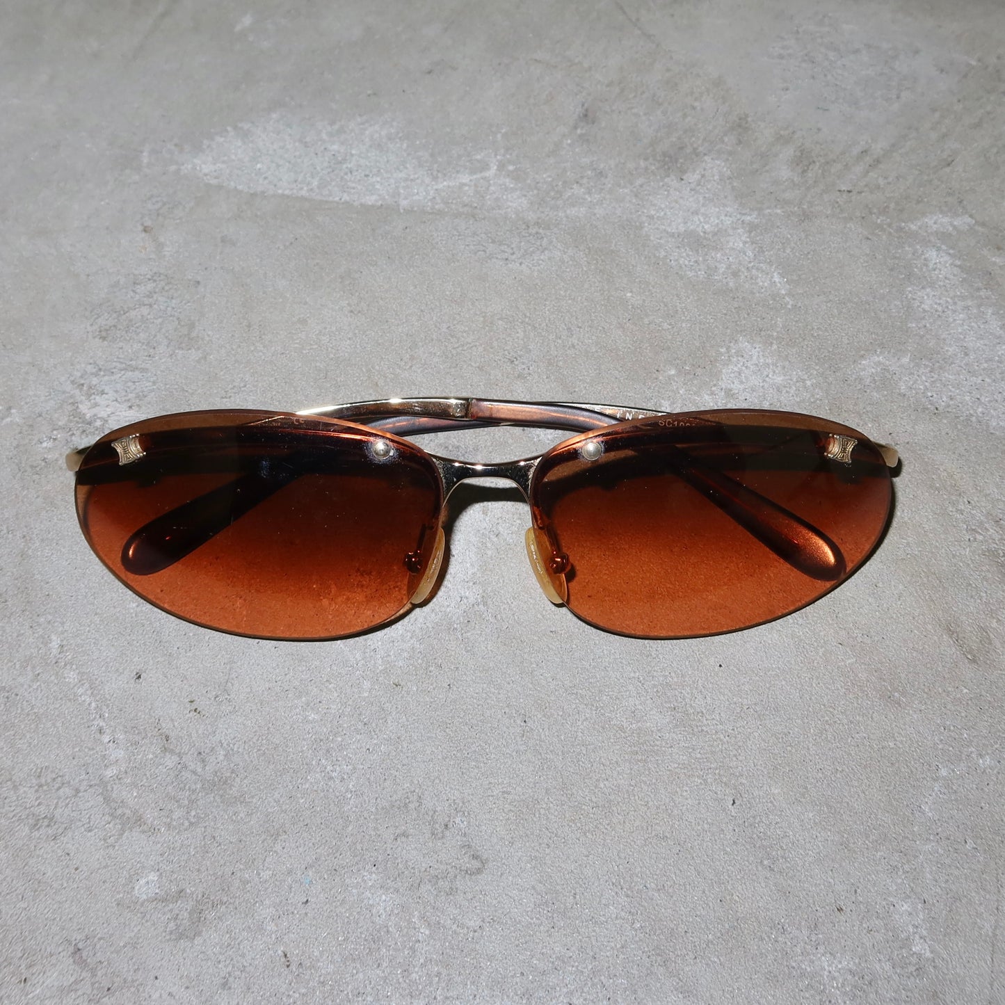 Celine Orange Tinted Sunglasses with Gold Hardware
