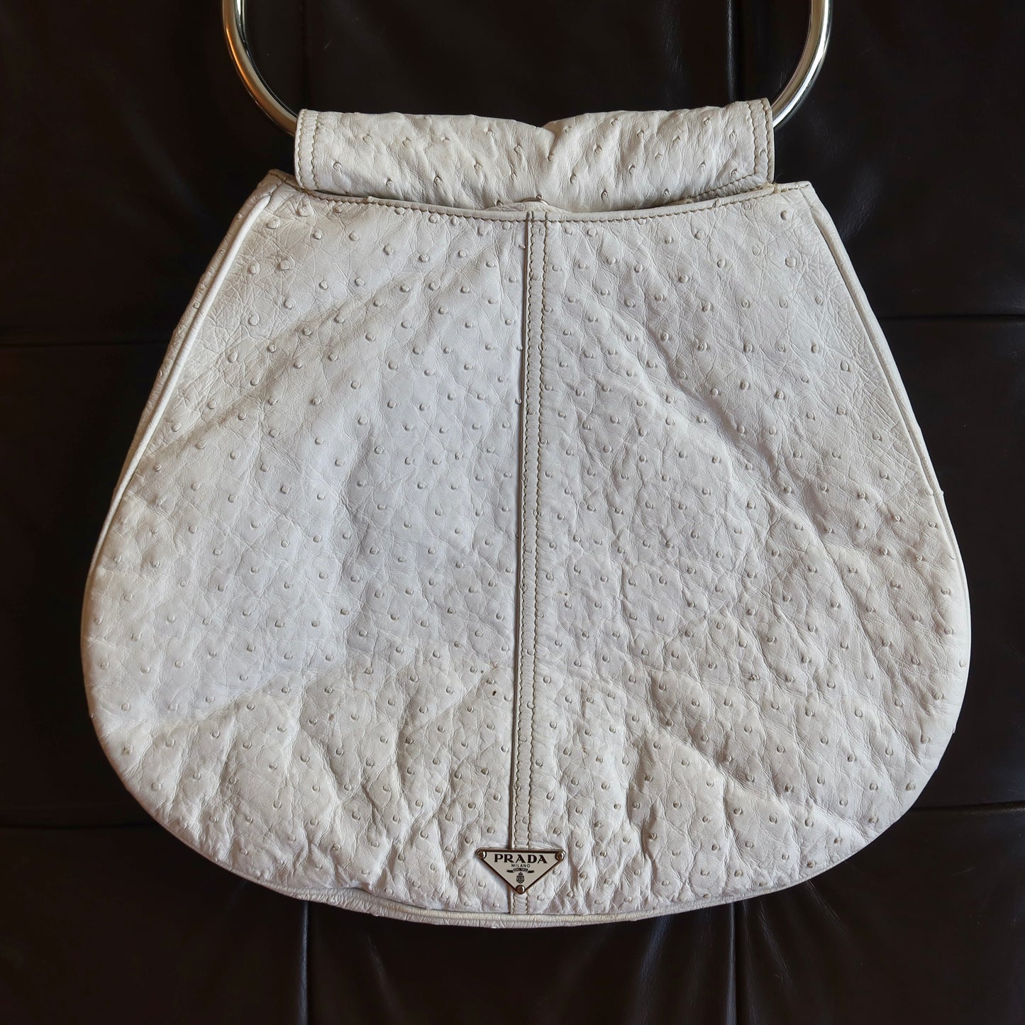 Prada SS2003 Ostrich Ring Handle Bag