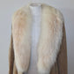 Vintage Suede Trench with Fox Fur Collar and Lining