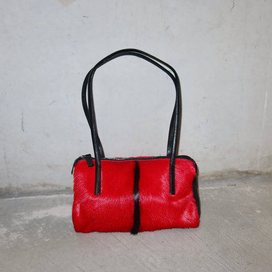 Vintage Italian Red Cowhide Bag