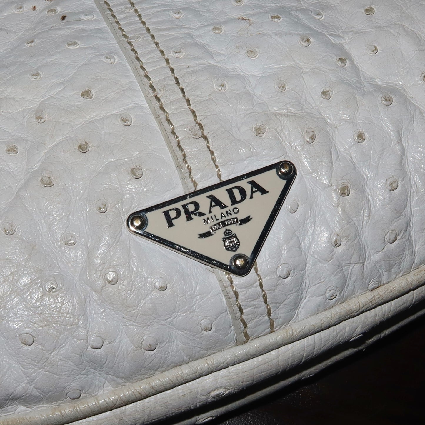 Prada SS2003 Ostrich Ring Handle Bag