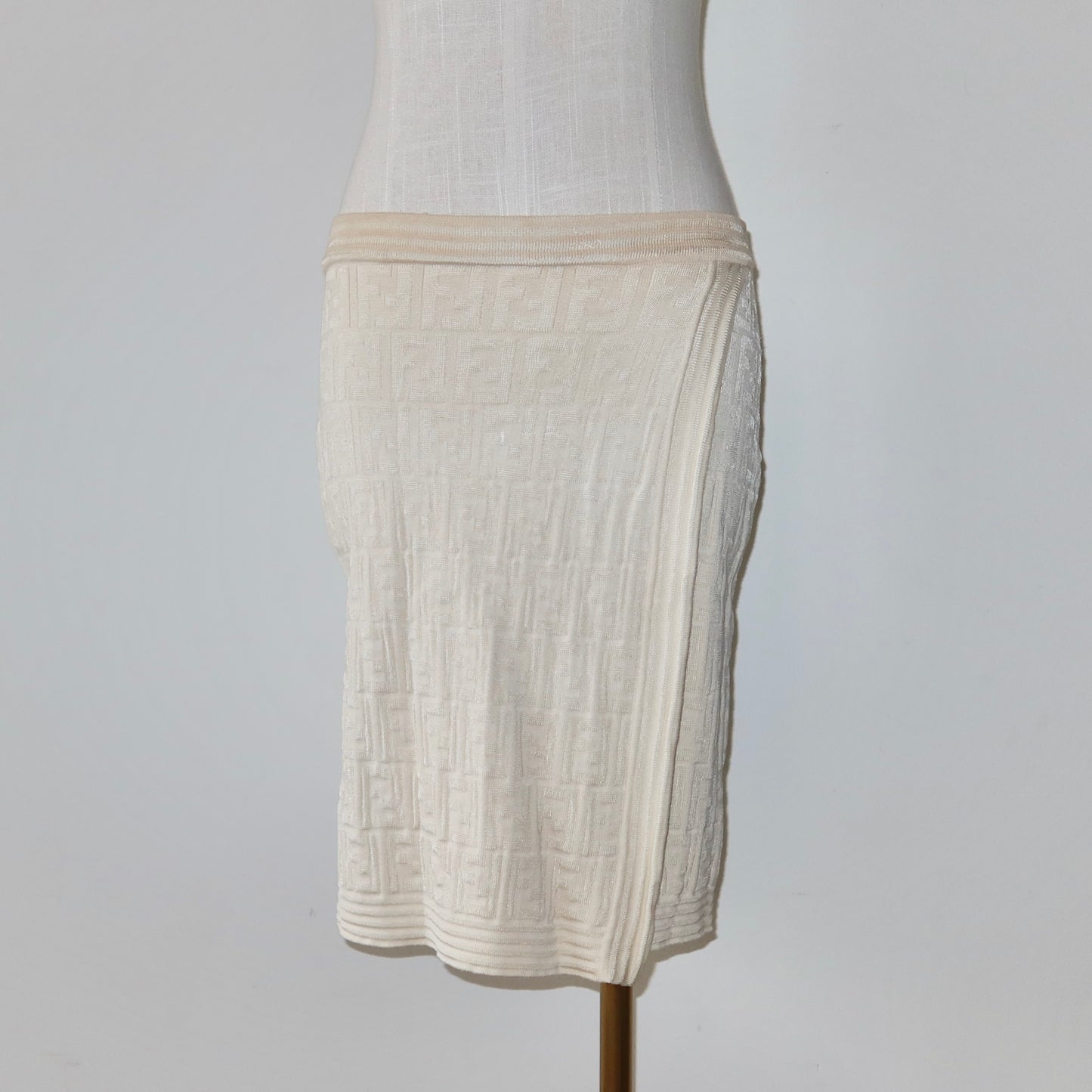 Fendi Cream Zucca Print Skirt