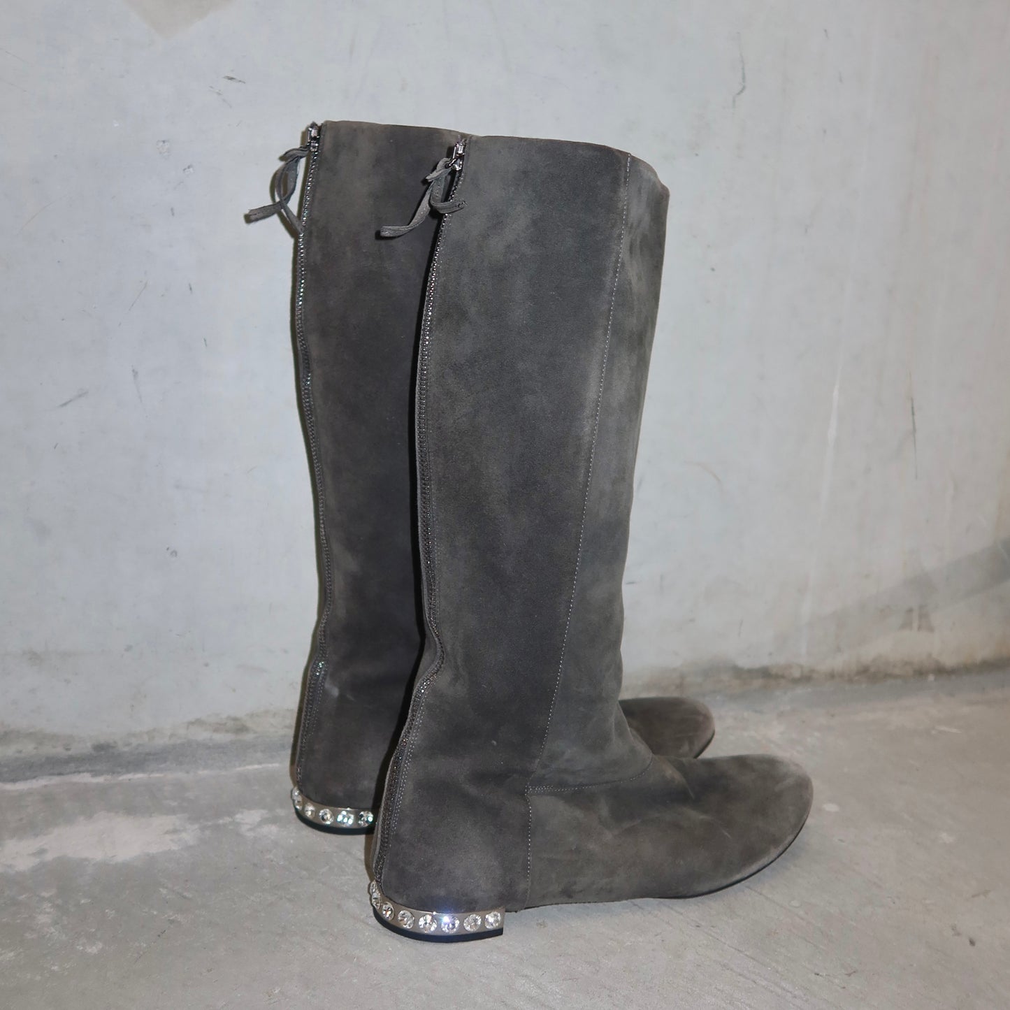 Miu Miu Grey Suede Boots (38)