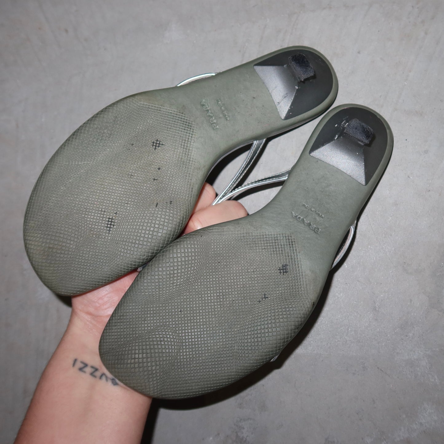 Prada Logo Plaque Heels (36-37)