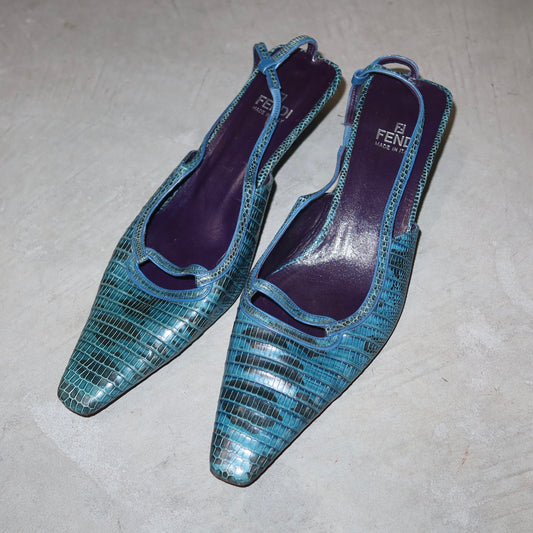 Fendi Lizard Leather Heels (40)