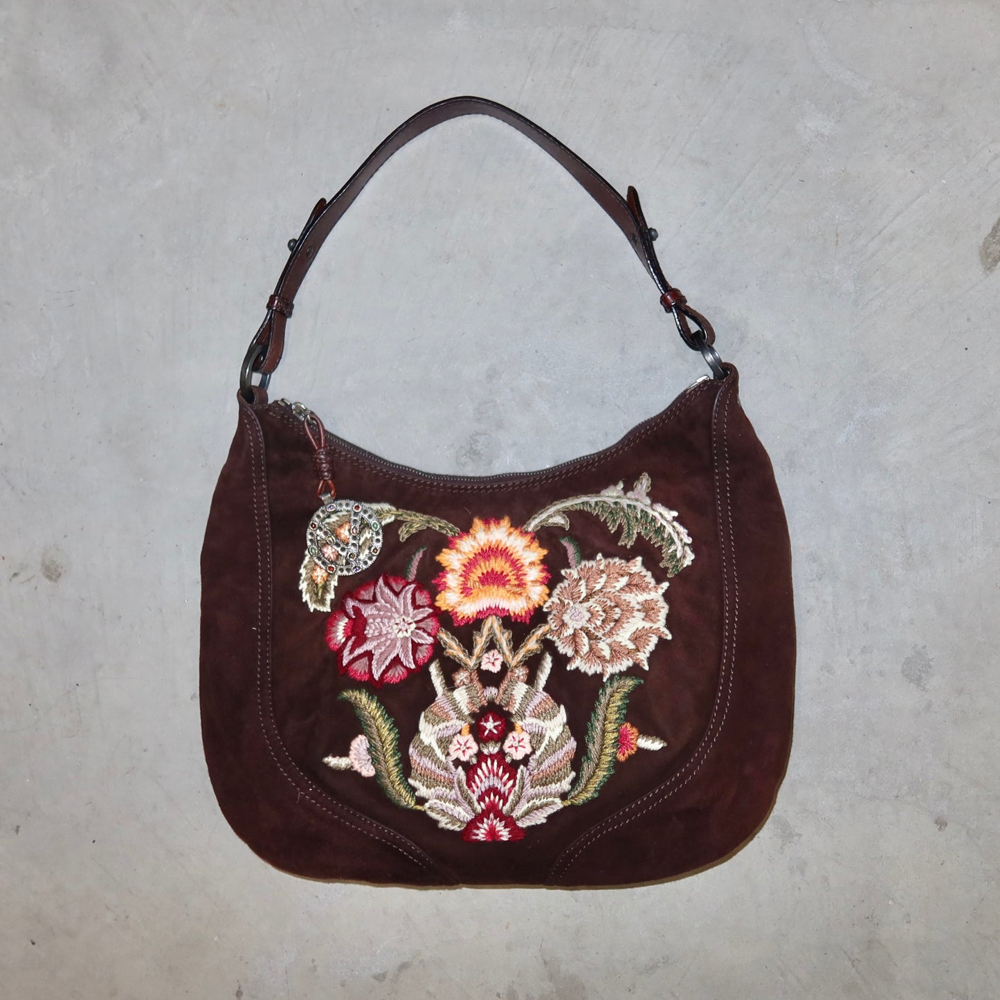 Valentino Suede Embroidered Bag