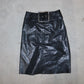 Emporio Armani Oversized Buckle Leather Skirt