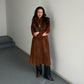 Vintage Suede Fur Trim Trench